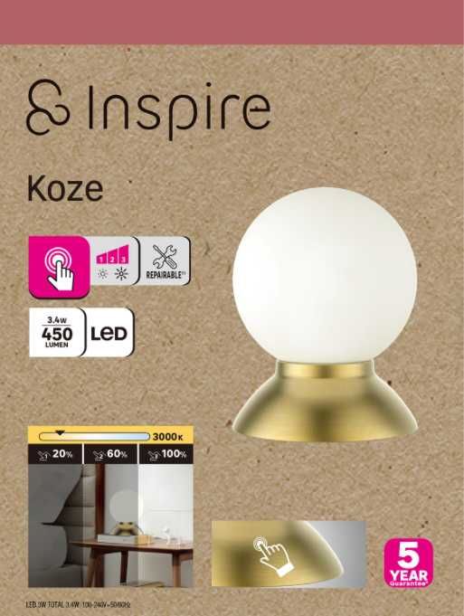 Candeeiro de mesa tátil redondo