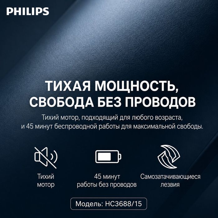 Машинка для стрижки волос PHILIPS( Series 3000). Модель HC3688/15