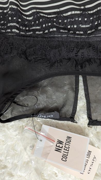 Nowa bluzka w paski z koronką Orsay r. 40/L