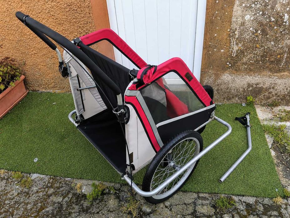TUK TUK 2 em 1 ___ atrelado bicicleta ou carrinho de transporte 2x crianças ou animais