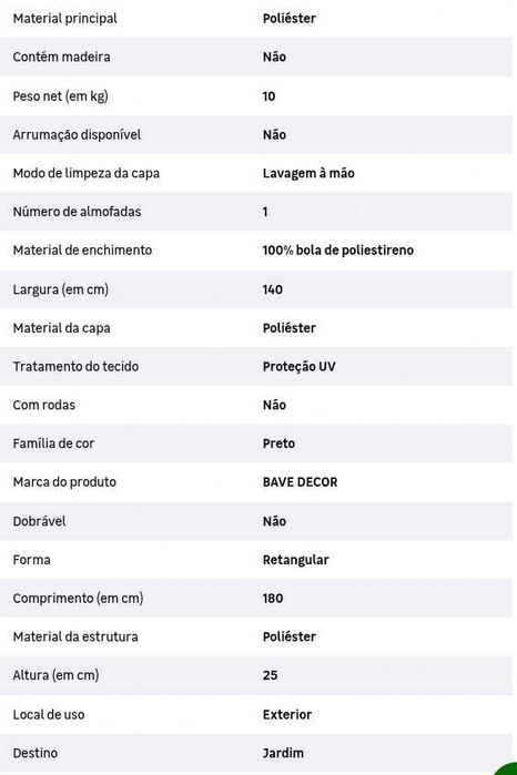 Puff Almofadão Preto