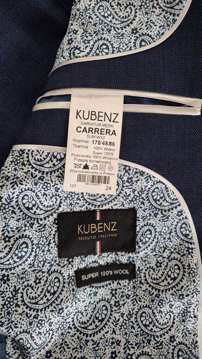 Garnitur Kubenz Carrera Slim WX2 wełniany
