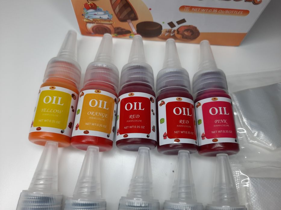 barwniki spożywcze olejowe 10 sztuk