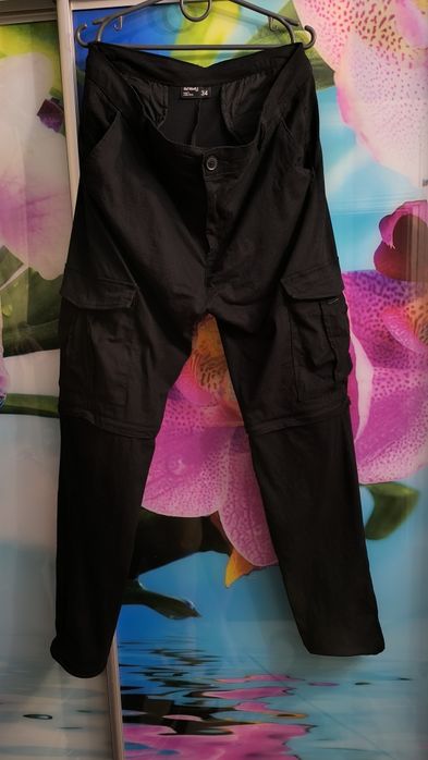 Штаны карго стрейчевые ,черного цвета, размер 34