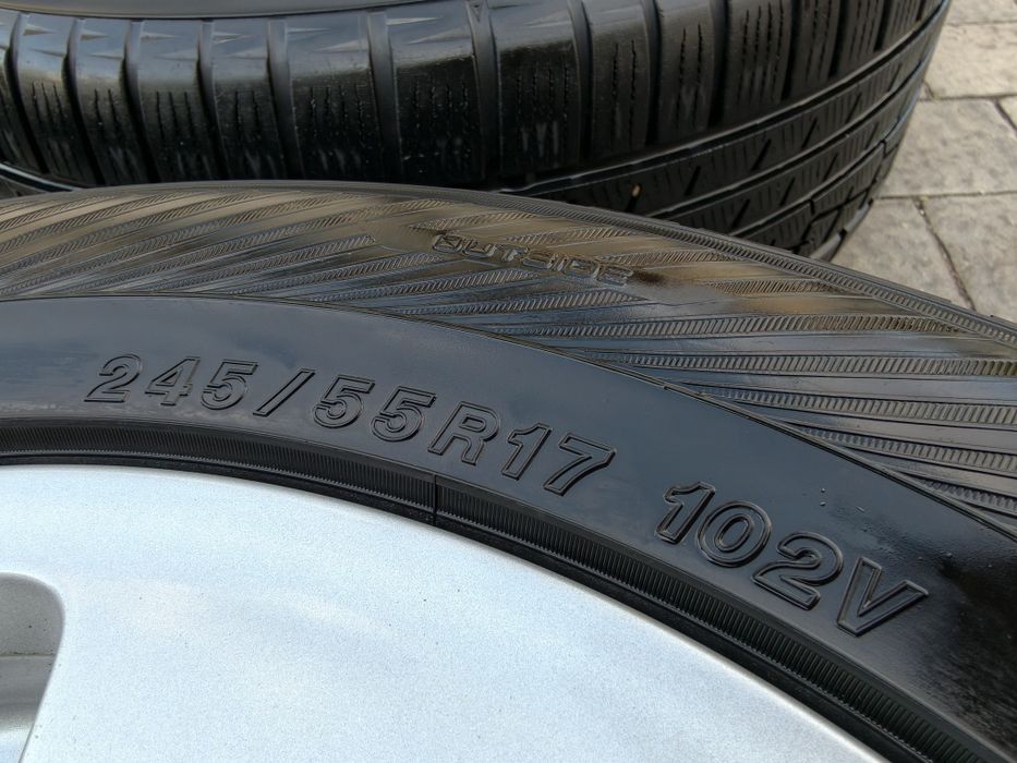Alufelgi 5x112 17 calowe plus opony 245/55 Yokohama, Stan Db, Komplet