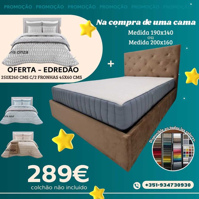 Cama nova + Edredão de oferta-  Oferta válida por tempo limitado