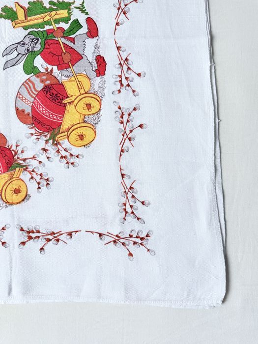 Obrus wielkanocny lniany świąteczny dziecięcy