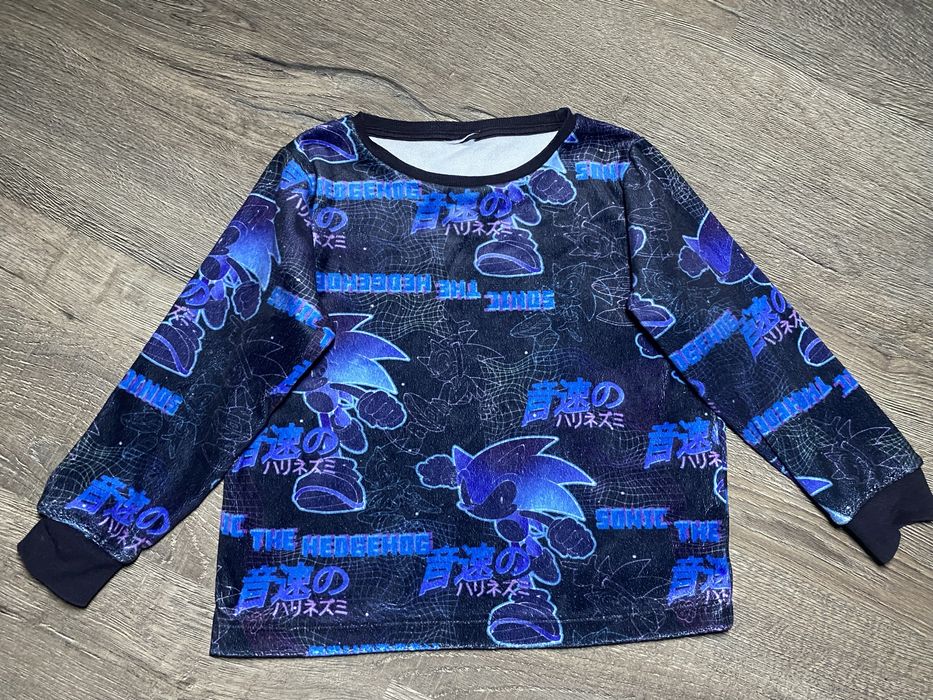 Сонік велюрова піжама хлопчику 5-6р.комплект кофта-штани для дому