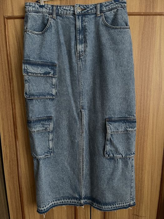 Джинсовая юбка карго XL