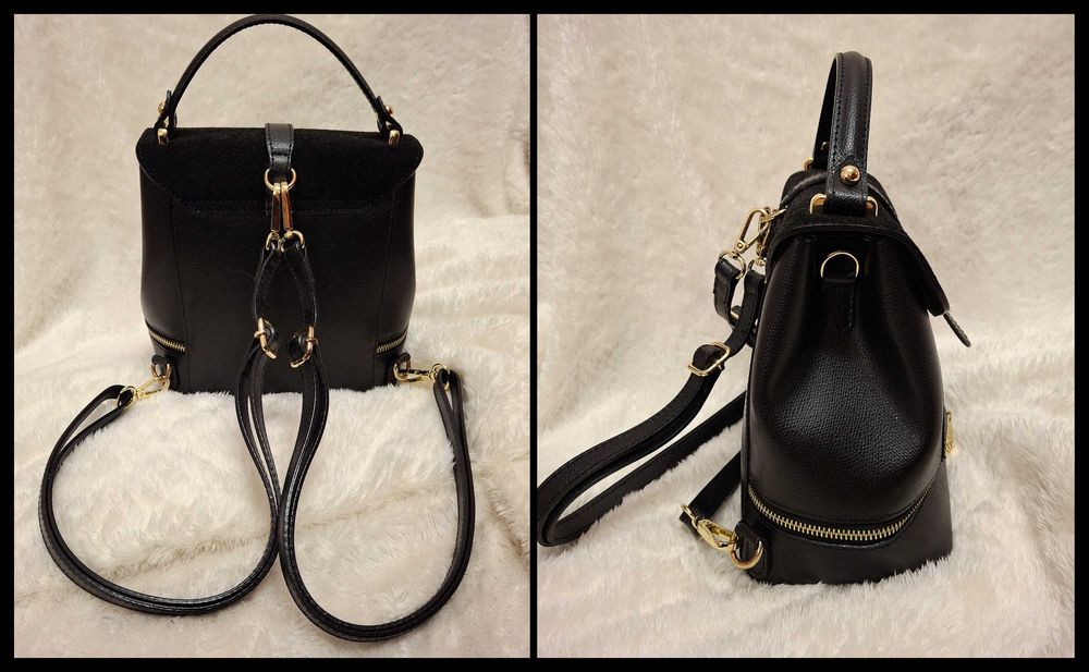 Massimo Contti torebka plecak skórzany czarny