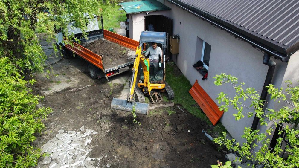 Uslugi minikoparką, prace ziemne, minikoparka, transport 8,5tWIERTNIC