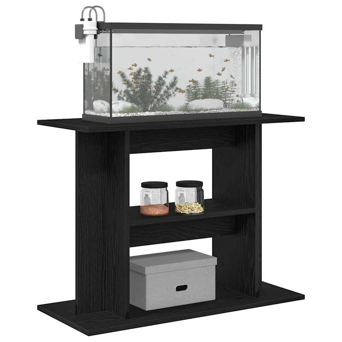 Stojak pod akwarium Vidaxl, Czarny Dąb, 80x35x60 cm