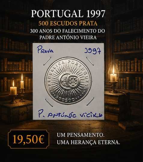 Portugal 1997 - 500 Escudos Prata - 300 Anos do Falecimento do Padre António Vieira