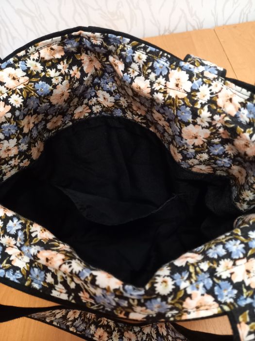 Джинсова сумка шопер з аплікацією