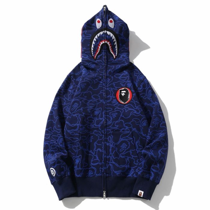 Зіп худі BAPE 30th Anniversary Line Camo Shark Hoodie/ кофта бейп акула