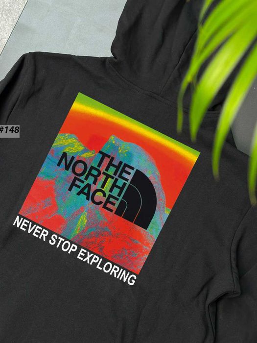 Черное Худи THE NORTH FACE MultiColor — TNF Большой Принт — Толстовка ТНФ
