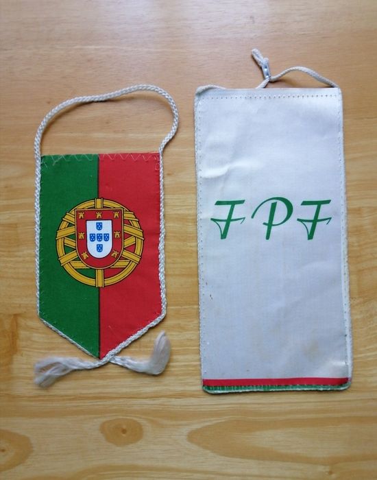 Conjunto 3 galhardetes Federação Portuguesa Futebol e comité olímpico