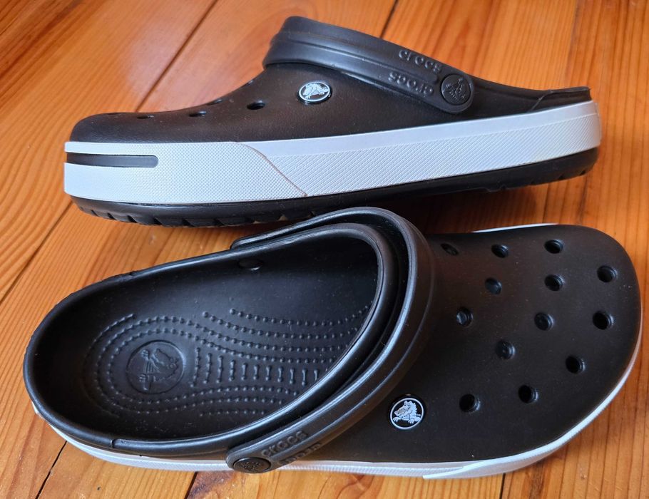 Chodaki Crocs M10/W12 czarno-białe oryginalne NOWE