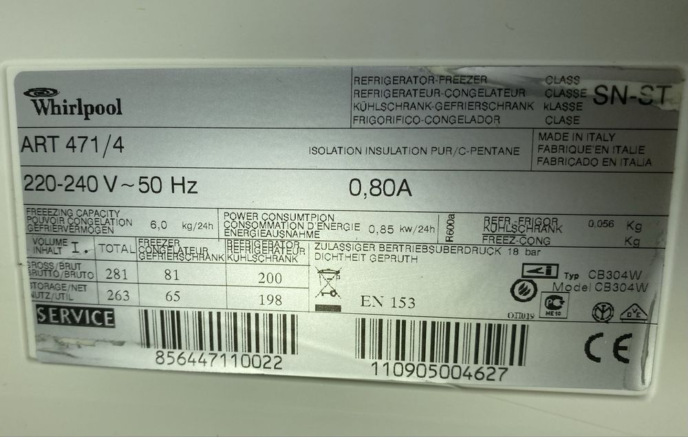 Lodówka  do zabudowy w dobrym stanie sprawna