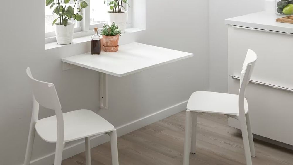 Mesa branca rebatível IKEA