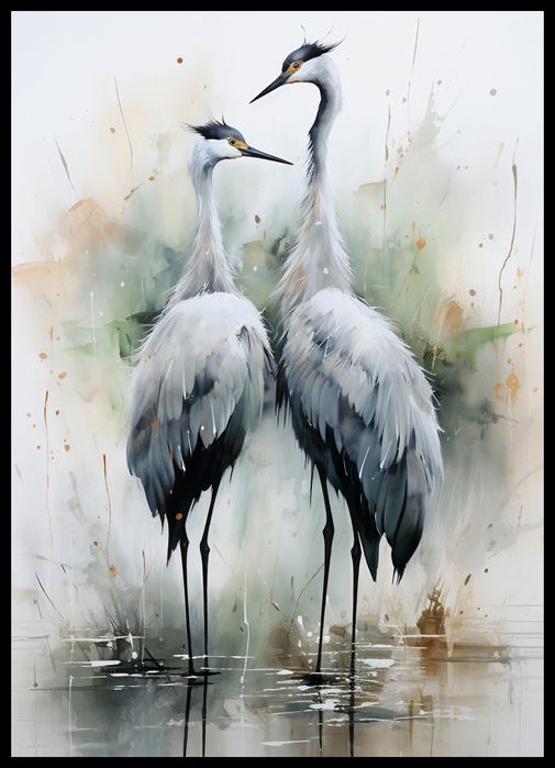 Plakat 50x70cm Tańczące Czaple