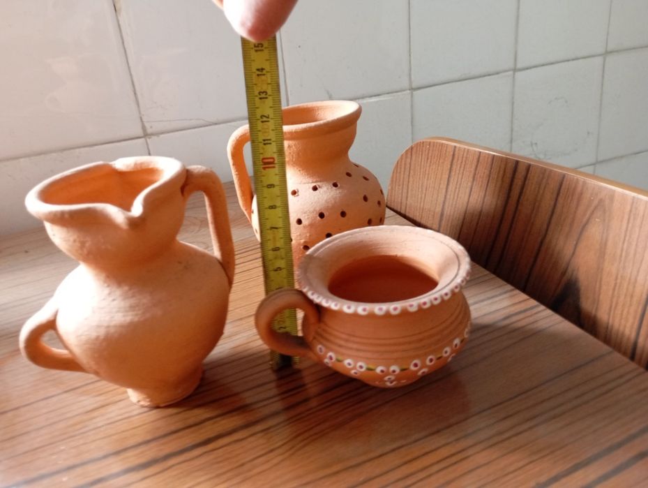 Conjunto de 3 peças em barro