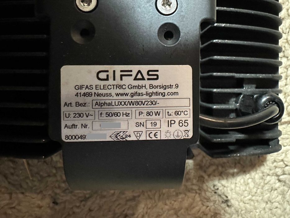 Lampa przemysłowa GIFAS AlphaLUXX 80