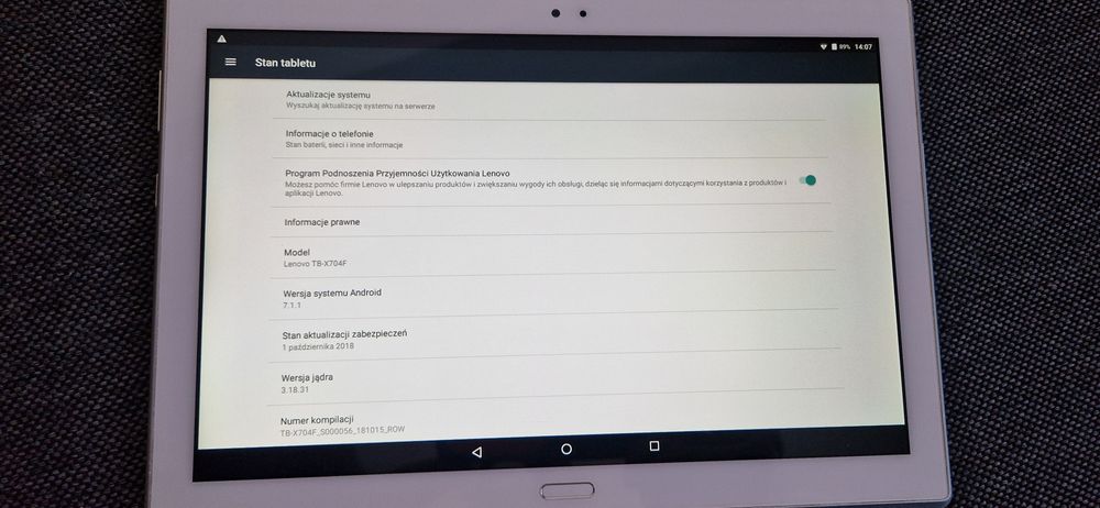 Tablet Lenovo TB-X704F