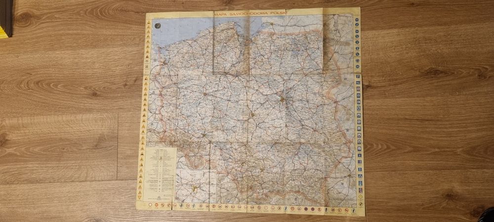 Mapa samochodowa Polski – wydanie PRL