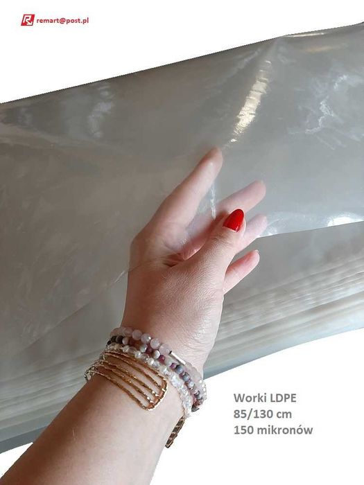 duże grube worki przezroczyste z recyklingu