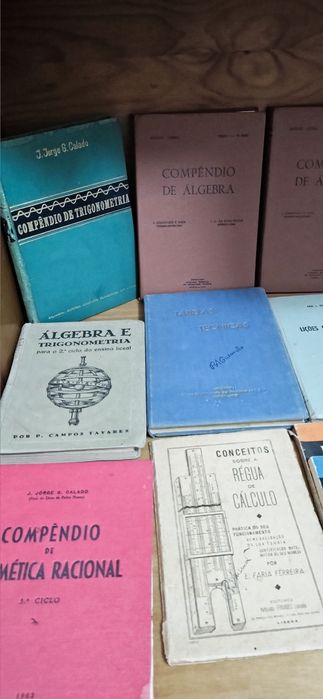 Lote 22 livros antigos Matemática Desenho Álgebra Geometria