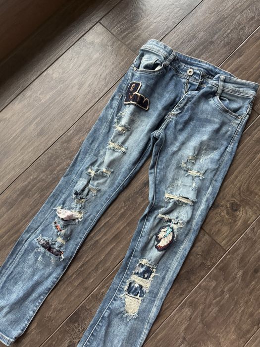Jeansy spodnie jeansowe Xs/S niebieskie czarne