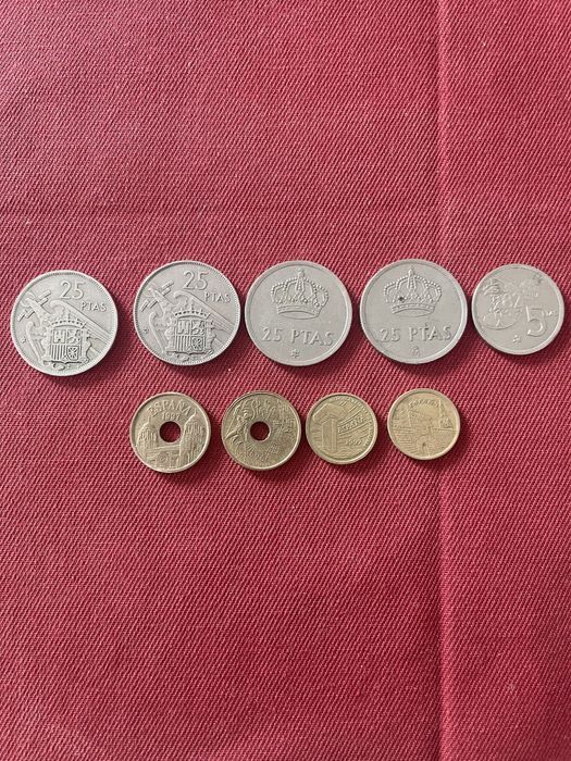 Lote de modas antigas espanholas/Pesetas