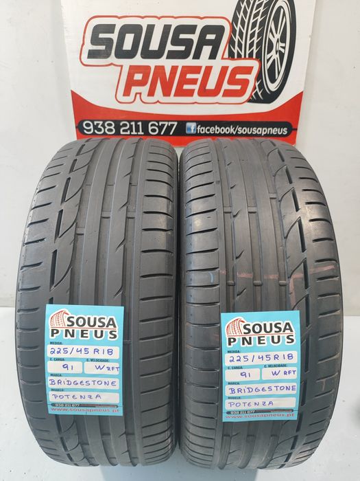 2 pneus semi novos 225-45R18 Bridgestone RFT - Oferta dos Portes