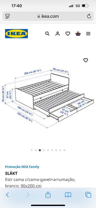 Cama Ikea + 1 colchão
