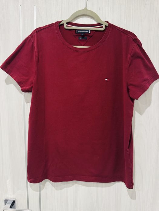 T-shirt bluzka męska bordowa burgund Tommy Hilfiger extra slim M/L