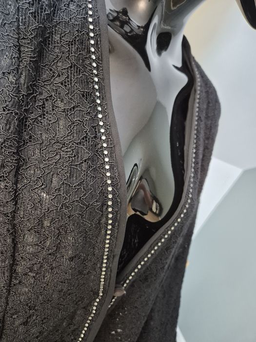 Marynarka damska czarna premium koronkowa Gemre 50 XXXXXL plus size ov