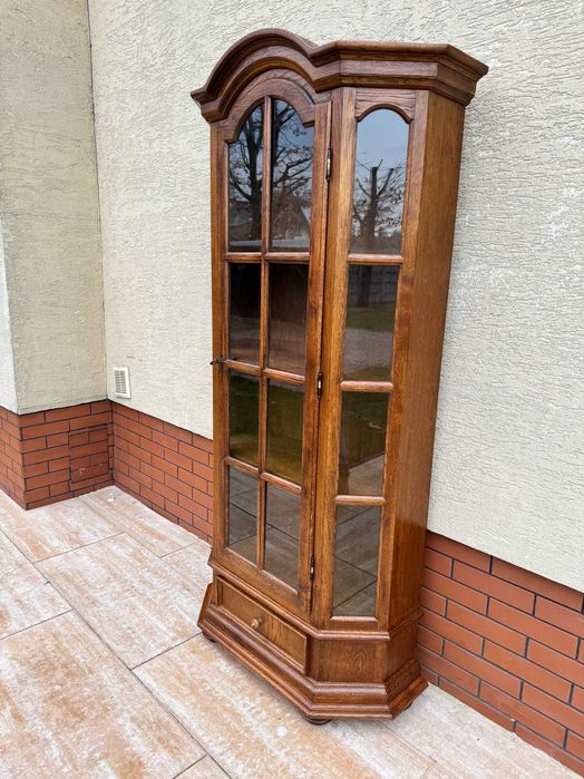 witryna ciemny dąb stylowa holender kredens regał komoda szafka szafa