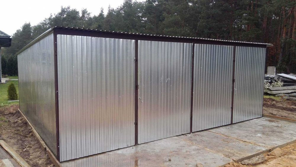 Garaż blaszany 6x5 Garaż blaszak na wymiar z montażem Magazyn 3x5 4x6 4x5 5x7 7x5 6x6 6x8 7x7 9x6 PRODUCENT Garaż blaszak na wymiar na budowe schowek