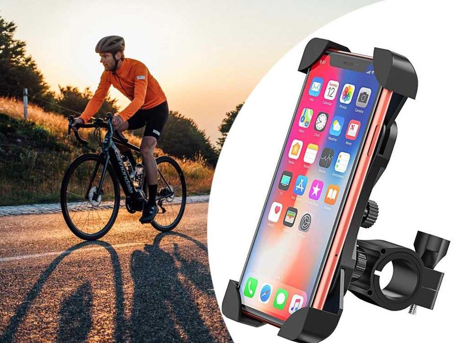 Uchwyt rowerowy stabilny mocny na telefon motor kierownicę 360