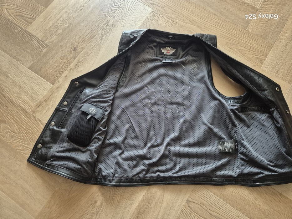 Harley Davidson oryginal  Skull Skórzana Kamizelka roz.M