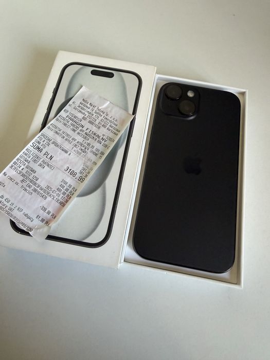 iPhone 15 128gb Black Bateria 97% Gwarancja 07/2027