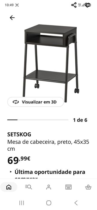 Mesa de cabeceira ikea