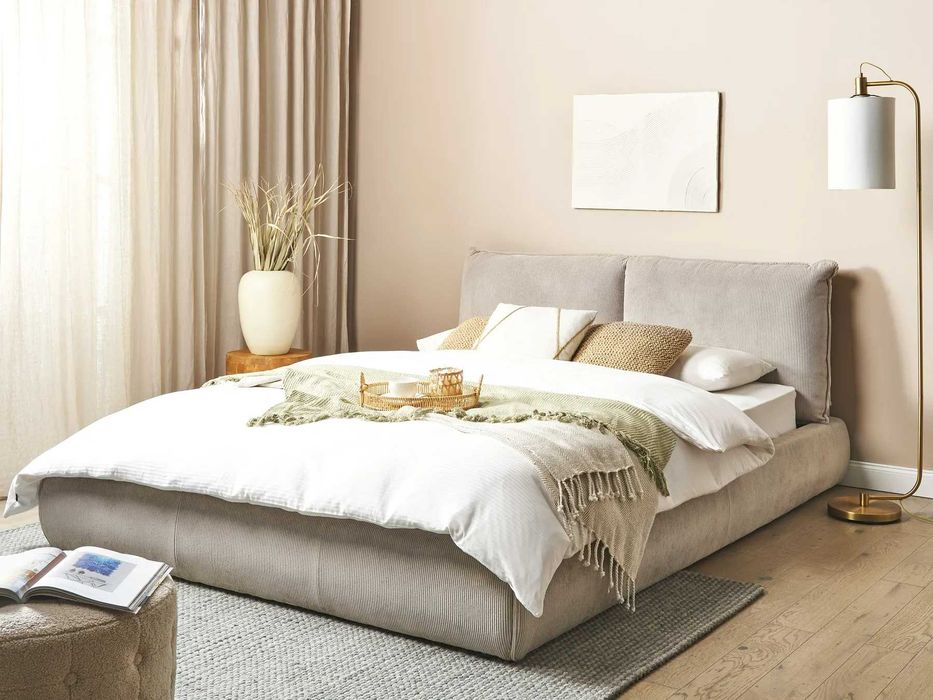 Cama Bombazine 160x200 Taupe + Colchão Emma Hybrid