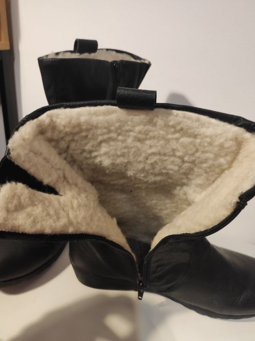 Botki zimowe ocieplane RIEKER 41 42 skóra naturalna