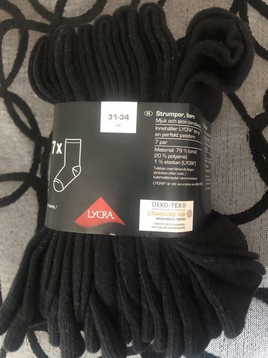 Komplet nowy skarpet 31/34czarnych-7pak