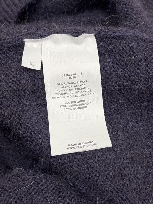 альпака вовна L XL обємний вʼязаний светр темно синій жіночий