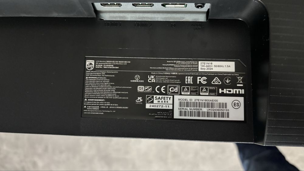 Монітор Philips 27” UHD 3840*2160 27E1N1800