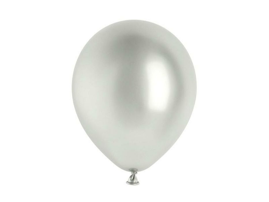 Balony Glossy srebrny 30cm 50szt PartyDeco