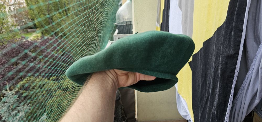 Kangol wełniany beret zielony stan bardzo dobry